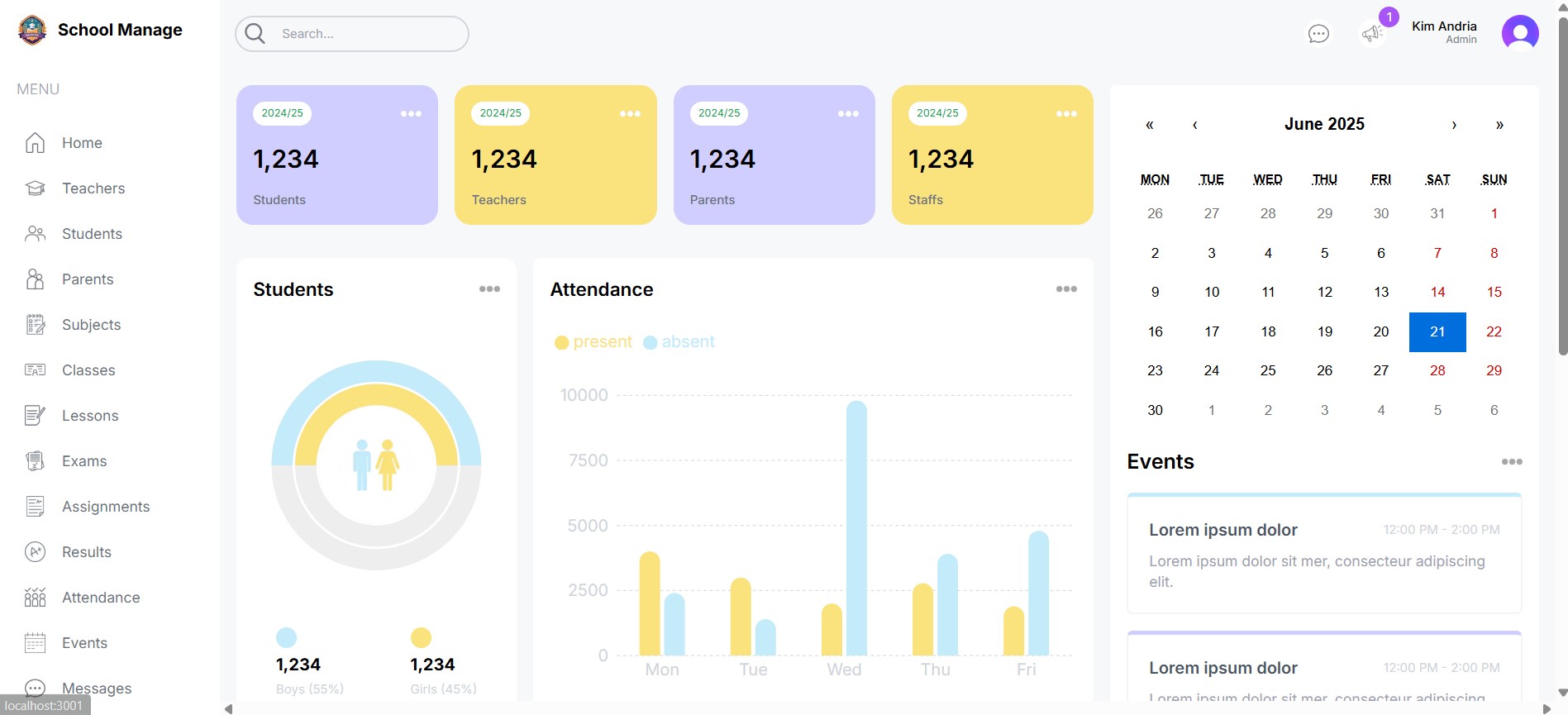 School frontend